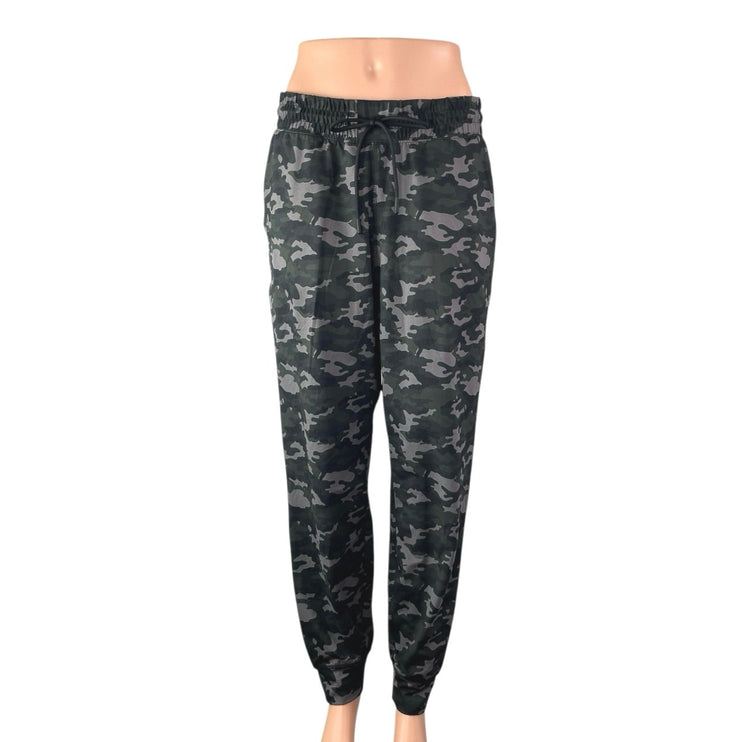 Fabletics Green Camo Camouflage High Waist Drawstring Trousers Joggers Pants L