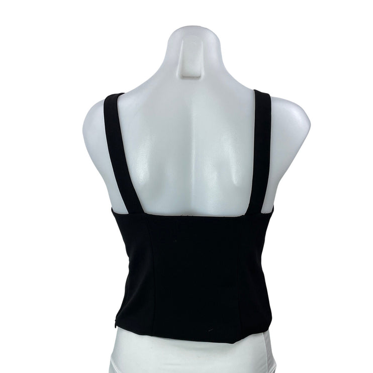 Zara Jewel Bow Women's Black Sleeveless Rhinestone Camisole V-neck Tank Top Sz S