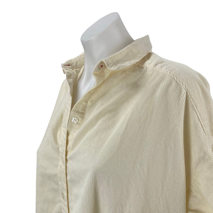 Urban Outfitters BDG Cream Ribbed Collar Long Sleeve Midi A-Line Shirt Dress XS