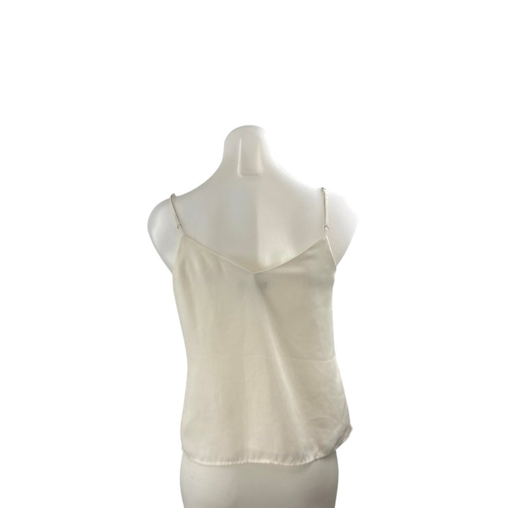 Banana Republic Women's White Satin Sleeveless V Neck Cami Camisole Tank Top XS