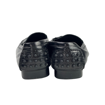 Jeffrey Campbell Black Gathered Leather Classic Moccasin Penny Flat Loafers Sz 9