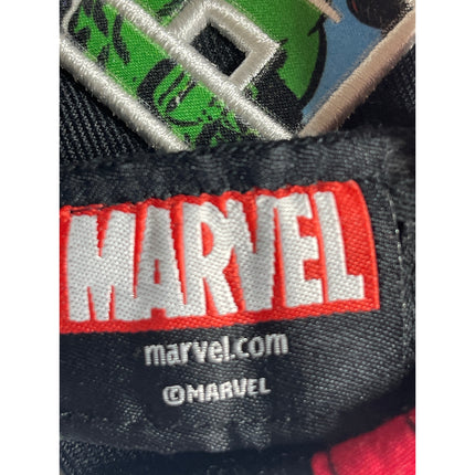 Marvel Avengers Character Black Embroidered Logo Snapback Baseball Cap Hat OS