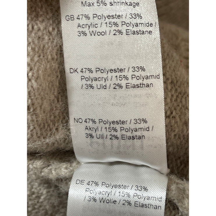 Envii Enredwood Beige Tan Heart Embroidered V-neck Wool Sweater Vest Tank Top S