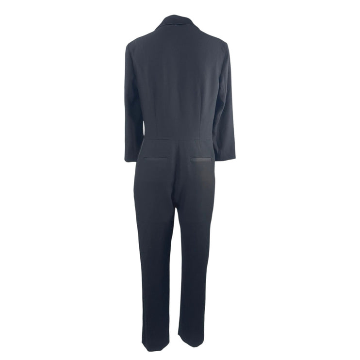 Banana Republic Women's Black Long Sleeve Coat Blazer Collared Jumpsuit Size 2