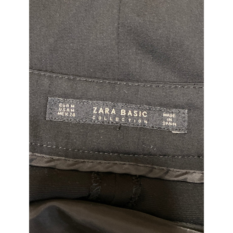 Zara Women's Black High Waisted Pleated Wide Leg Baggy Trousers Pants Size M