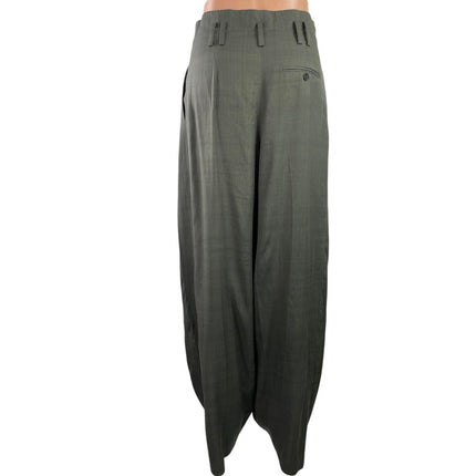 MNG Mango Selection Womens Gray Plaid High Rise Wide Leg Trousers Pants Size 2
