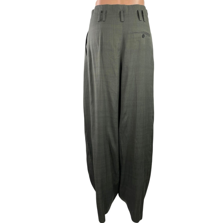 MNG Mango Selection Womens Gray Plaid High Rise Wide Leg Trousers Pants Size 2