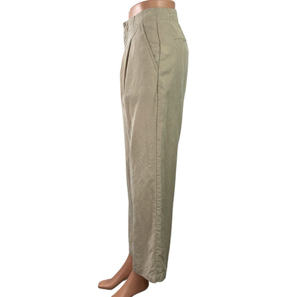 GAP Women's Beige High Waisted Pleated Straight Wide Leg Trouser Pants Size 00