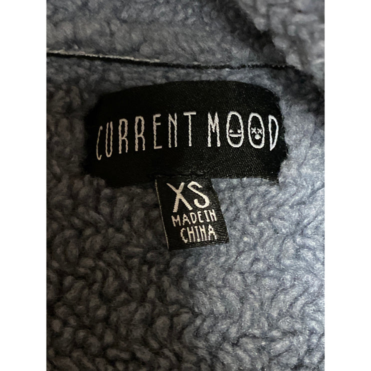 Current Mood Whole Lotta Love Black Faux Suede Sherpa Trench Coat Jacket Size XS