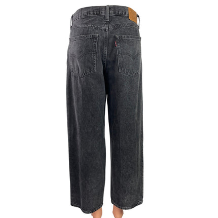Levi's Baggy Dad Women's Black High Waisted Wide Leg Ankle Denim Jeans Pants 28
