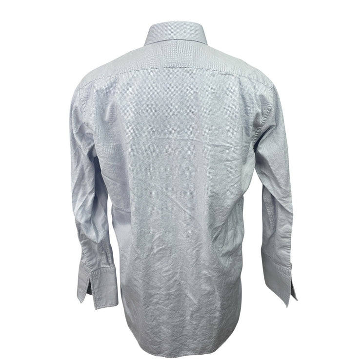 Charles Tyrwhitt Men's Blue Dots Long Sleeve Collared Button Down Shirt Top 44