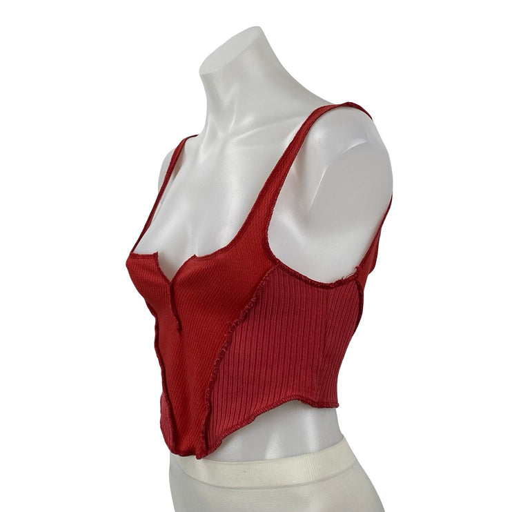 Urban Outfitters Out From Under Red Corset Bustier Cami Tank Crop Top Size S