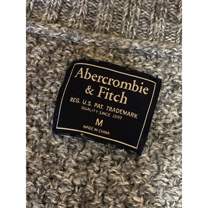Abercrombie & Fitch Womens Gray Cable Knit V-neck Long Sleeve Crop Sweater Top M