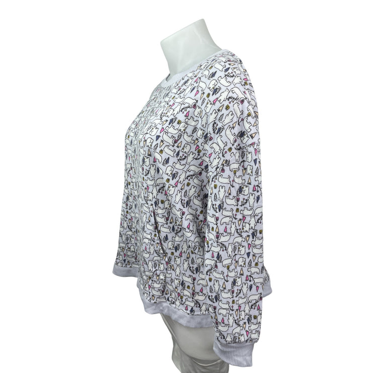 Cuddl Duds Women's Gray Polar Bears Long Sleeve Sweater Pajama Pants Set Size 3X