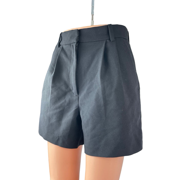 Abercrombie & Fitch Womens Black High Waisted Pleated Casual Mini Shorts Size 24