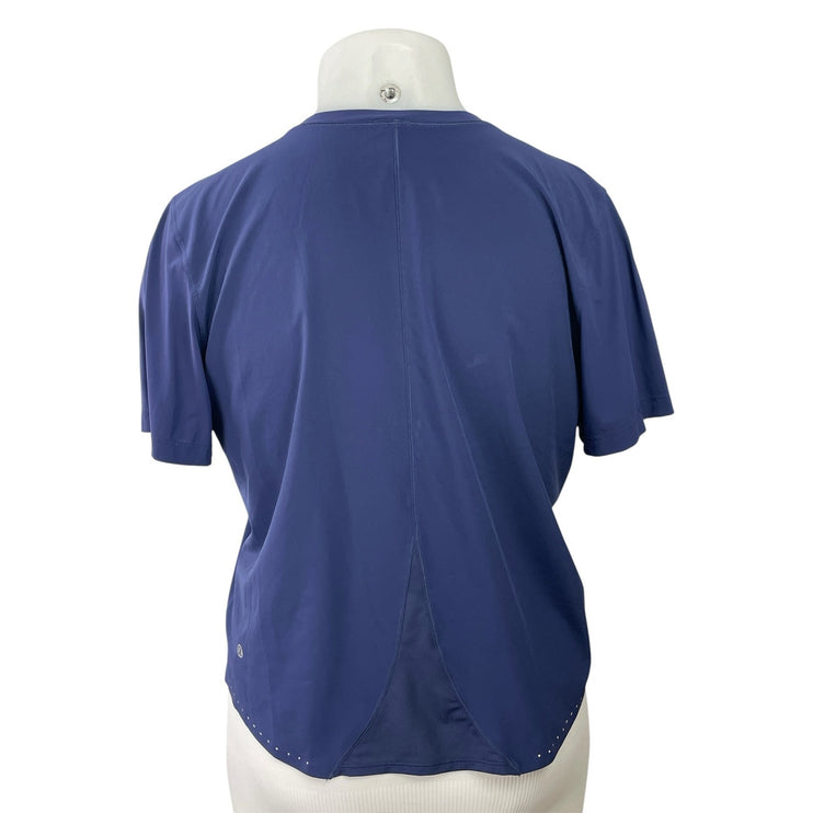 Lululemon Blue Short Sleeve Lightweight Stretch Running Tee T-Shirt Top Size 14