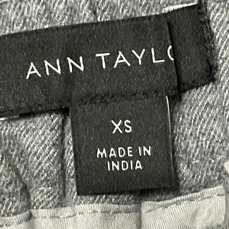 Ann Taylor Women's Gray High Rise Elastic Waist Baggy Wide Leg Trousers Pants XS