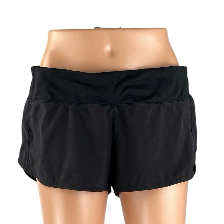 Lululemon Women's Black High Waisted Yoga Workout Athletic Running Shorts Size 8