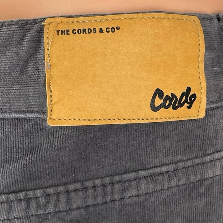 The Cords & Co Men's Gray Corduroy High Rise Slim Tapered Denim Jeans Pants 30