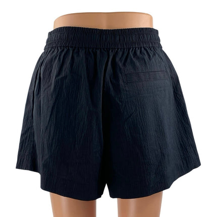 NEW Everlane The Seersucker Women's Black High Waisted Boxer Athletic Shorts S