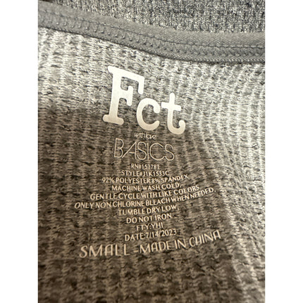 FCT with Love Gray Ribbed Knit Long Sleeve Square Neck One Piece Jumpsuit Size S