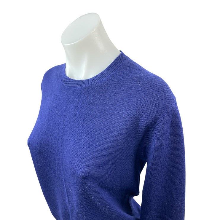 Club Monaco Womens Blue 100% Wool Long Sleeve Crew Neck Knit Sweater Top Size XS