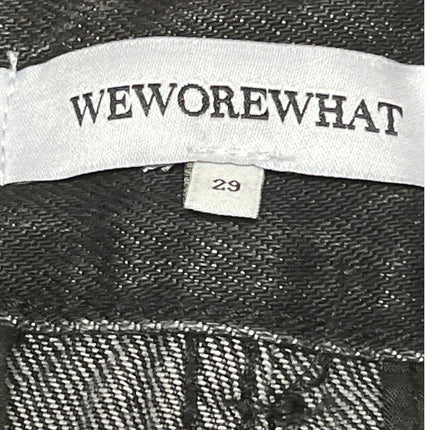 WeWoreWhat Black Washed High Rise A Line Bell Grommet Denim Jean Shorts Size 29