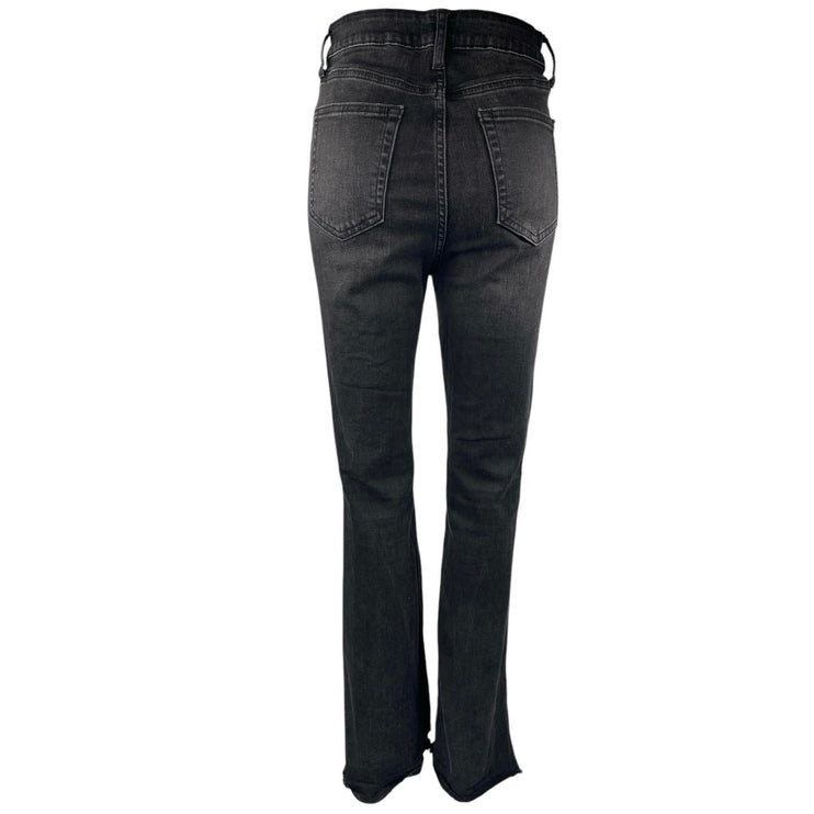 JBD Women's Black High Waist Split Hem Flared Bootcut Denim Jeans Pants Size 28