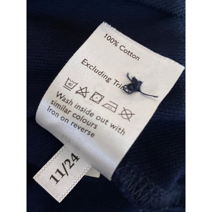 John Lewis Men's Navy Blue Short Sleeve Knit Golf Casual Polo Shirt Top Size L