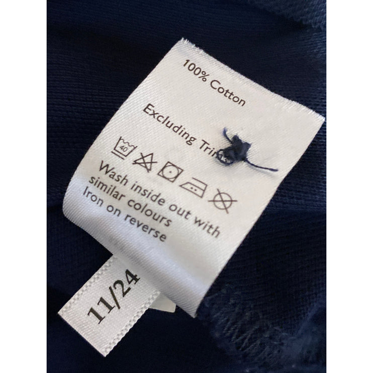 John Lewis Men's Navy Blue Short Sleeve Knit Golf Casual Polo Shirt Top Size L
