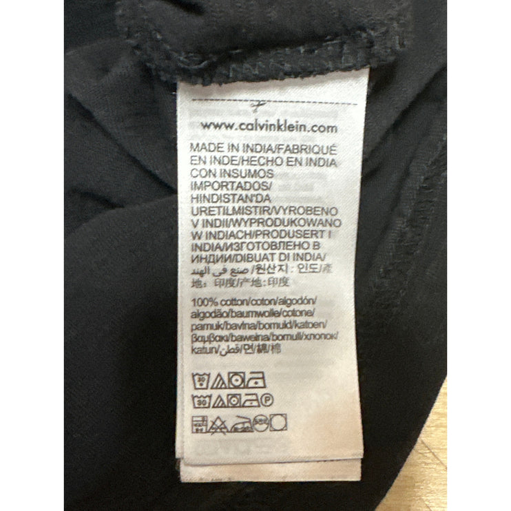 Calvin Klein Jeans Men's Black Short Sleeve Notch Logo T Shirt Tee Top Size S