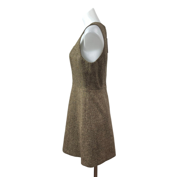 & Other Stories Women's Olive Green Sleeveless Square Neck A Line Mini Dress 6