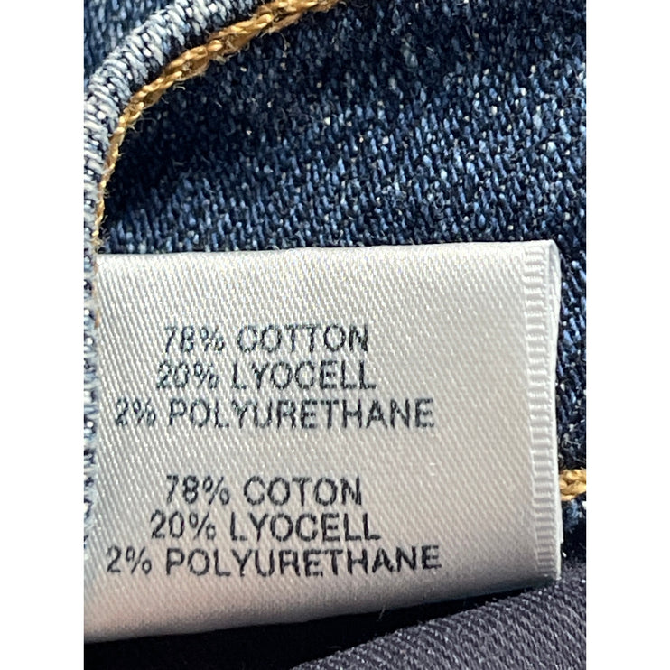 J. Brand Women's Blue Raw Frayed Hem High Rise Straight Denim Jeans Pants Sz 27