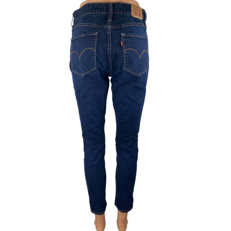 Levi's 721 High Rise Skinny Women's Blue Dark Wash Cropped Denim Jeans Size 30