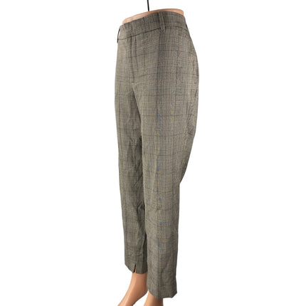Zara Women's Gray Plaid Check High Rise Loose Tapered Trousers Dress Pants Sz 10