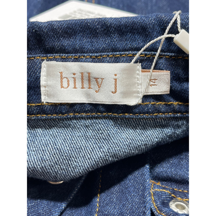 NEW Billy J Raz Blue Denim Collared Short Sleeve Button Down Mini Shirt Dress 14