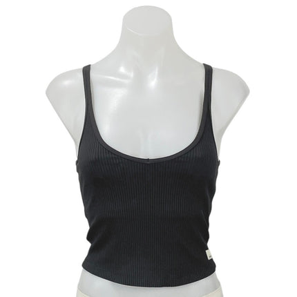 Vuori Women's Black Strappy Ribbed Knit Scoop Neck Tank Yoga Crop Top Size XS