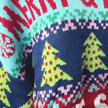 NEW 33 Degrees Merry & Bright Multicolor Oversized Holiday Sweater Top Size L