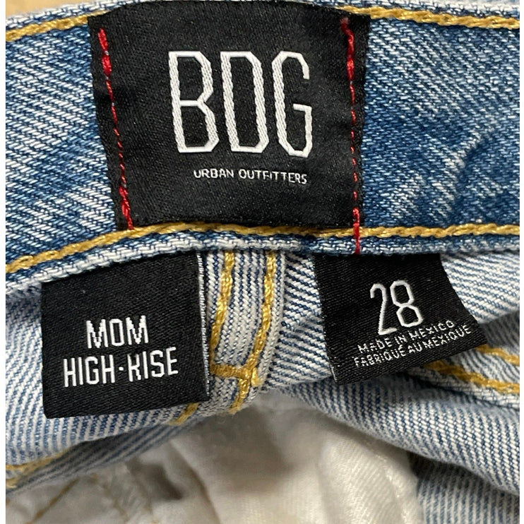 Urban Outfitters BDG Blue High Waisted Light Wash Cuffed Denim Jeans Shorts 28