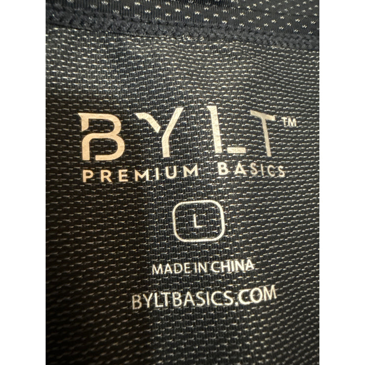 BYLT Men's Black Premium Basics Short Sleeve Polka Dots T Shirt Tee Top Size L