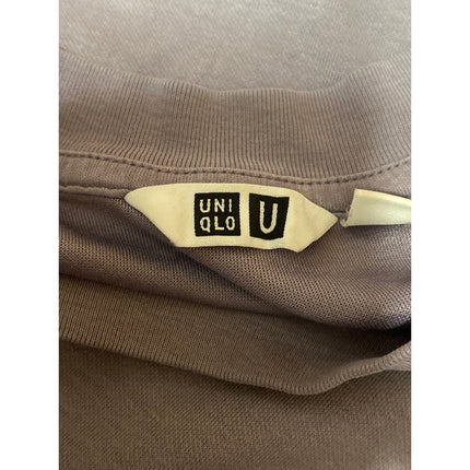 Uniqlo Airism Womens Purple Gray Short Sleeve Crew Neck Basic Tee T-Shirt Top L
