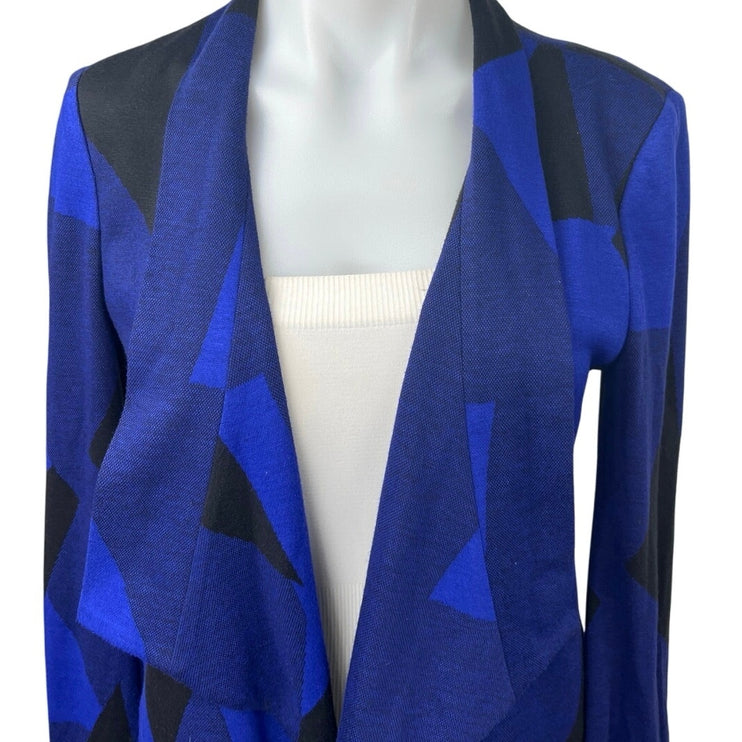 BCBGMaxazria Multicolor Colorblock Abstract Draped Open Cardigan Jacket Top S