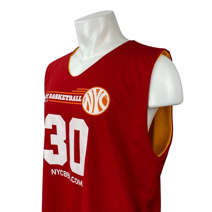 SMASH Athletics Men's Red Yellow NYC Basketball 30 Reversible Jersey Tank Top XL