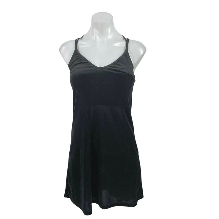 Topshop Women's Black Sleeveless Mini Cami Camisole Tank Flare A-Line Dress Sz 2