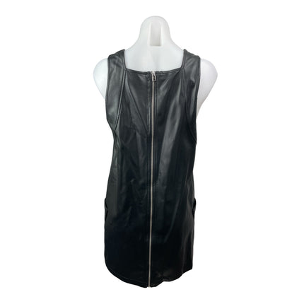 Anthropologie Maeve Women's Faux Vegan Leather Sleeveless Mini Shift Dress Sz M