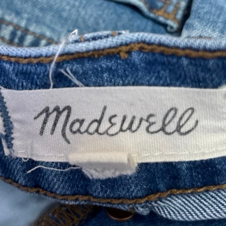 Madewell Women's Blue Button Fly High Rise Cut Off Denim Jean Shorts Size 25