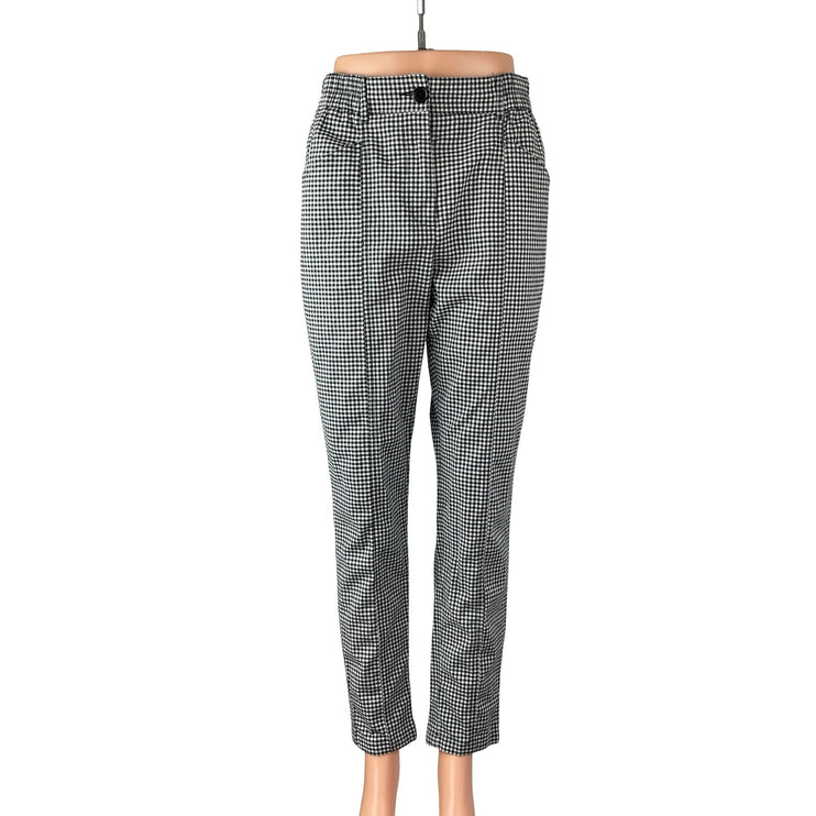 Urban Outfitters Womens Gingham Check Plaid Loose Tapered Trousers Dress Pants S