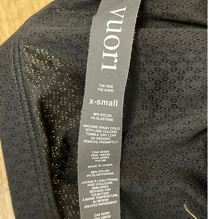 Vuori Women's Black Strappy Ribbed Knit Scoop Neck Tank Yoga Crop Top Size XS