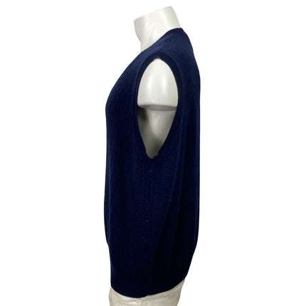 Jos A Bank Men's Navy Blue 100% Cashmere V Neck Button Up Sweater Vest Size XL