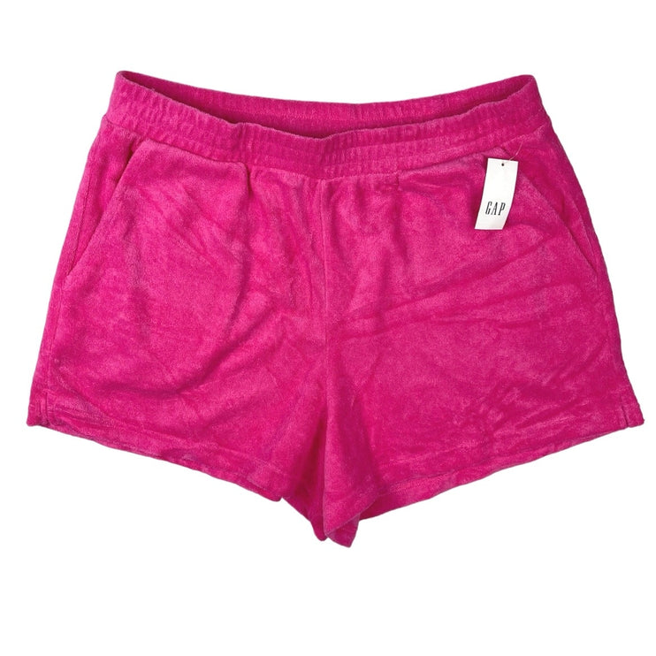 NEW GAP Women's Pink Terry High Waisted Mini Pull On Casual Lounge Shorts Sz M